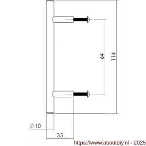 Intersteel Essentials 8977 keukengreep 897710 diameter 10x64x114 mm RVS - A26007823 - afbeelding 2