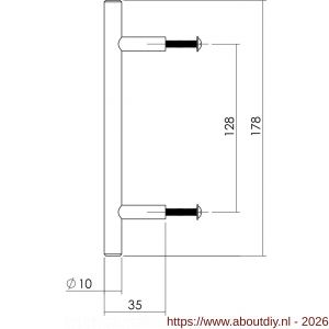 Intersteel Essentials 8977 keukengreep 897712 diameter 10x128x178 mm RVS - A26007825 - afbeelding 2