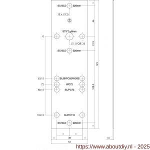 Intersteel 9905 boorsjabloon Intersteel voor nokkengarnituren binnendeurbeslag RVS - A26006222 - afbeelding 2