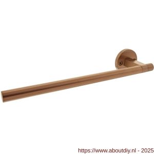 Intersteel 0719 deurkruk gatdeel links Shiraat by Grand en Johnson op rozet met schroefgaten diameter 55x8 mm PVD koper mat - A26011309 - afbeelding 1