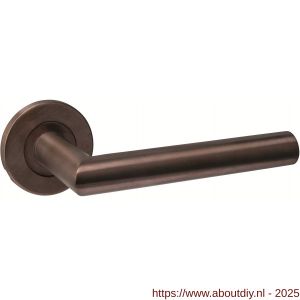 Intersteel 1021 deurkruk gatdeel rechts Q 01 op rozet verdekt diameter 52x6 mm PVD brons - A26011281 - afbeelding 1