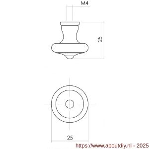 Intersteel Living 8550 meubelknop diameter 25 mm smeedijzer zwart - A26008843 - afbeelding 2