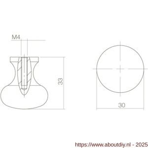 Intersteel Living 8550 meubelknop Paddenstoel diameter 30 mm smeedijzer zwart - A26004081 - afbeelding 2
