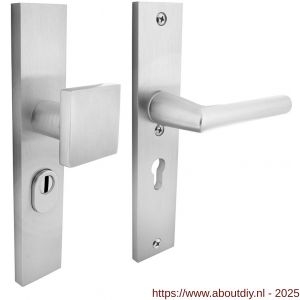 Intersteel Living 3794 SKG3 veiligheidsbeslag rechthoekig 250x50 mm greep-kruk Jura met veerconstructie profielcilindergat 55 mm met kerntrekbeveiliging aluminium F1 - A26009692 - afbeelding 1