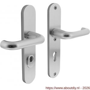 Intersteel Living 3797 SKG3 veiligheidsbeslag ovaal 250x50 mm kruk-kruk Rond met veerconstructie profielcilindergat 72 mm met kerntrekbeveiliging aluminium F1 - A26008849 - afbeelding 1