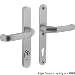 Intersteel Living 3799 SKG3 veiligheidsbeslag ovaal smal 250x35 mm kruk-kruk Verkropt met veerconstructie profielcilindergat 92 mm met kerntrekbeveiliging aluminium F1 - A26008851 - afbeelding 1