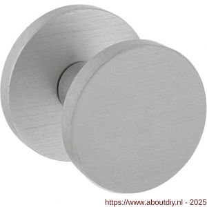 Intersteel Living 3929 voordeurknop plat diameter 55 mm op achterplaat diameter 60 mm éénzijdige montage aluminium F1 - A26008852 - afbeelding 1