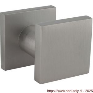 Intersteel Living 3929 voordeurknop vierkant 59x59 mm verkropt op achterplaat 60x60 mm éénzijdige montage aluminium F1 - A26010049 - afbeelding 1