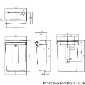 Intersteel Essentials 4900 postkast Summus kunststof met slot 2 sleutels groen RAL 6009 - A26007793 - afbeelding 2