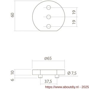 Intersteel 9974 verhogingsschijf 10 mm voor deurstop 0035.442100 - A26000992 - afbeelding 2