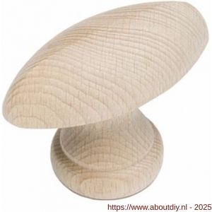 Intersteel 8580 meubelknop glad ovaal hout - A26004051 - afbeelding 1