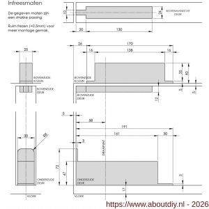 Intersteel Living 4627 taatsscharnier 158x47x33 mm voor houten deuren afdekkappen RVS - A26009285 - afbeelding 2