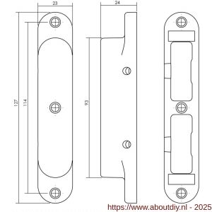 Intersteel Essentials 9508 SKG2 sluitkom gegoten 23x127 mm zwart - A26008891 - afbeelding 2
