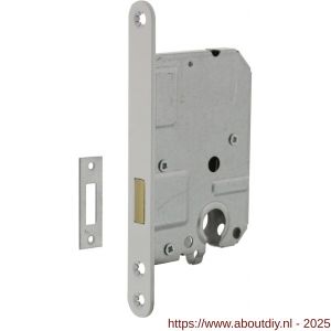 Intersteel Essentials 9541 woningbouw cilinder kastslot 55 mm voorplaat afgerond wit gelakt 20x174 mm doorn 50 mm met sluitplaat - A26007079 - afbeelding 1