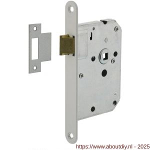 Intersteel 9544 woningbouw loopslot voorplaat afgerond wit gelakt 20x174 mm doorn 50 mm met sluitplaat Industrieverpakking - A26008912 - afbeelding 1