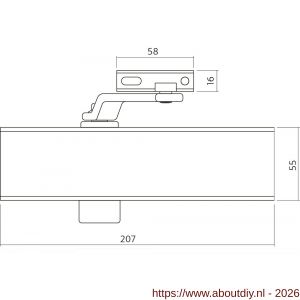 Intersteel Essentials 4801 deurdranger 120 met schaararm 207x55x40 mm grijs - A26006951 - afbeelding 2