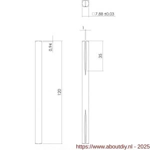 Intersteel 9750 stift beide zijden zaagsnede 8x120 mm - A26007378 - afbeelding 2