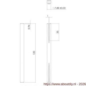 Intersteel 9750 accessoireset N 1 stift beide zijden zaagsnede 8x120 mm - A26010071 - afbeelding 2