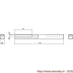Intersteel 9753 stift beide zijden hol FH 9x150 mm - A26000886 - afbeelding 2