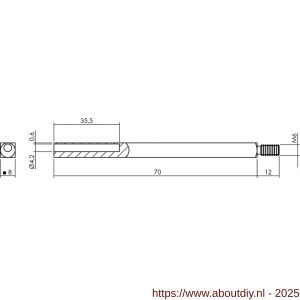 Intersteel 9754 wisselstift schroefdraad M6-hol 8x70 mm - A26000898 - afbeelding 2