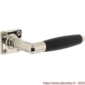Intersteel 0378 deurkruk Ton Basic met rozet 38x38x6 mm nikkel-ebbenhout - A26008983 - afbeelding 1