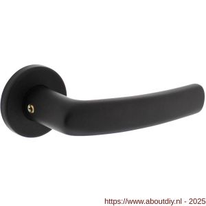 Intersteel 0060 deurkruk Denham met rozet verdekt diameter 50x7 mm met nokken zwart - A26010527 - afbeelding 1