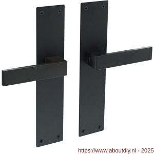 Intersteel 0571 deurkruk Amsterdam met schild rechthoekig 250x55x2 mm blind structuur zwart - A26007100 - afbeelding 1