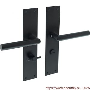 Intersteel 0583 deurkruk Jura met schild rechthoekig 250x55x2 mm WC 63/8 mm structuur zwart - A26007109 - afbeelding 1