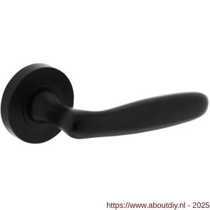 Intersteel 1692 deurkruk Bjorn op rozet verdekt diameter 52x10 mm met nokken zwart - A26008992 - afbeelding 1