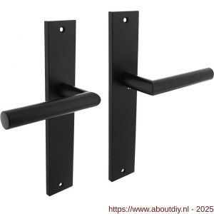 Intersteel 1743 deurkruk Bastian op schild rechthoekig 245x45 mm blind zwart - A26011189 - afbeelding 1
