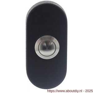 Intersteel 3990 beldrukker ovaal verdekt 65x30x10 RVS-zwart - A26007133 - afbeelding 1