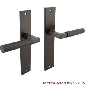 Intersteel 1742 deurkruk Baustil op schild rechthoekig 245x45 mm blind antraciet grijs - A26011193 - afbeelding 1