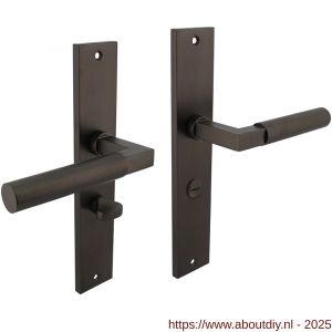 Intersteel 1742 deurkruk Baustil op schild rechthoekig 245x45 mm WC 63/8 mm antraciet grijs - A26011194 - afbeelding 1