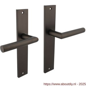 Intersteel 1743 deurkruk Bastian op schild rechthoekig 245x45 mm blind antraciet grijs - A26011195 - afbeelding 1