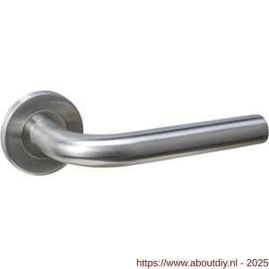 Intersteel Essentials 1022 deurkruk Q 02 op rozet verdekt diameter 52x6 mm RVS - A26010953 - afbeelding 1