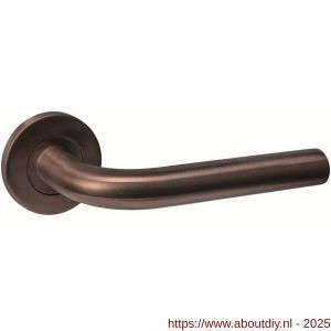 Intersteel Essentials 1022 deurkruk Q 02 op rozet verdekt diameter 52x6 mm PVD brons - A26010957 - afbeelding 1