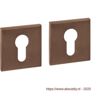 Intersteel Essentials 1030 cilinderrozetten verdekt 53x53x6 mm PVD brons - A26010997 - afbeelding 1