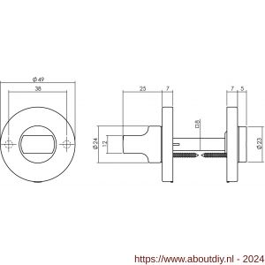 Intersteel Living 3186 WC-sluiting 8 mm kunststof verdekt diameter 49x7 mm messing getrommeld - A26002723 - afbeelding 2
