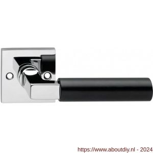 Intersteel Living 0384 deurkruk Bau-stil op rozet vierkant chroom-mat zwart - A26007335 - afbeelding 1