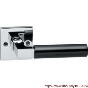 Intersteel Living 0384 gatdeel deurkruk links Bau-stil rozet vierkant chroom-mat zwart - A26000438 - afbeelding 1