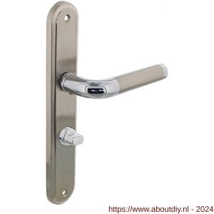 Intersteel Living 1683 deurkruk Agatha op langschild WC 63/8 mm chroom-nikkel mat - A26004862 - afbeelding 1