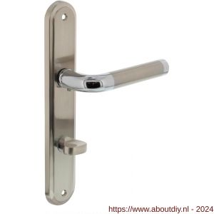 Intersteel 1683 deurkruk Agatha op langschild WC 78/8 mm chroom-nikkel mat - A26004863 - afbeelding 1