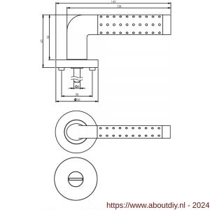 Intersteel Living 1684 deurkruk Marion op rond rozet 7 mm nokken met WC 8 mm chroom-nikkel mat - A26004873 - afbeelding 2
