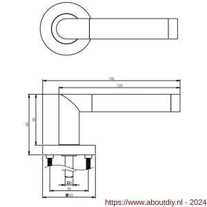 Intersteel Living 1685 deurkruk Nicol op geveerde schroef rozet chroom-mat-nikkel - A26001659 - afbeelding 2