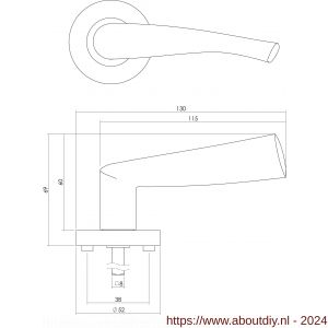 Intersteel Living 1687 deurkruk Giussy op rond rozet 7 mm nokken met sleutelgat plaatje nikkel mat - A26004893 - afbeelding 2