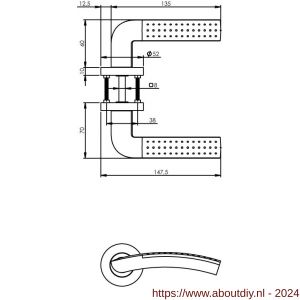 Intersteel Living 1688 deurkruk Sharon op rond rozet 7 mm nokken chroom-nikkel mat - A26000403 - afbeelding 2