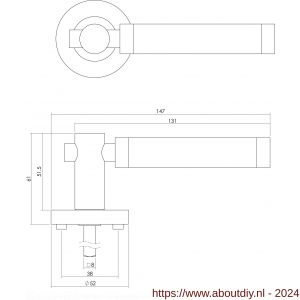 Intersteel Living 1698 deurkruk Birgit op rond rozet 7 mm nokken met sleutelgat plaatje chroom-nikkel mat - A26004931 - afbeelding 2