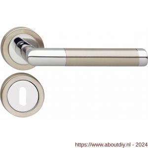 Intersteel Living 1710 deurkruk Hoek 90 graden met rozet en sleutelplaatje chroom-mat nikkel ATP - A26008009 - afbeelding 1