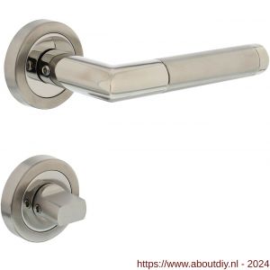 Intersteel Living 1710 deurkruk Hoek 90 graden met rozet en WC 8 mm chroom-mat nikkel ATP - A26008011 - afbeelding 1