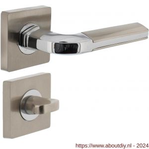 Intersteel Living 1718 deurkruk Amber op vierkante rozet 7 mm nokken met WC 8 mm chroom-nikkel mat - A26004997 - afbeelding 1